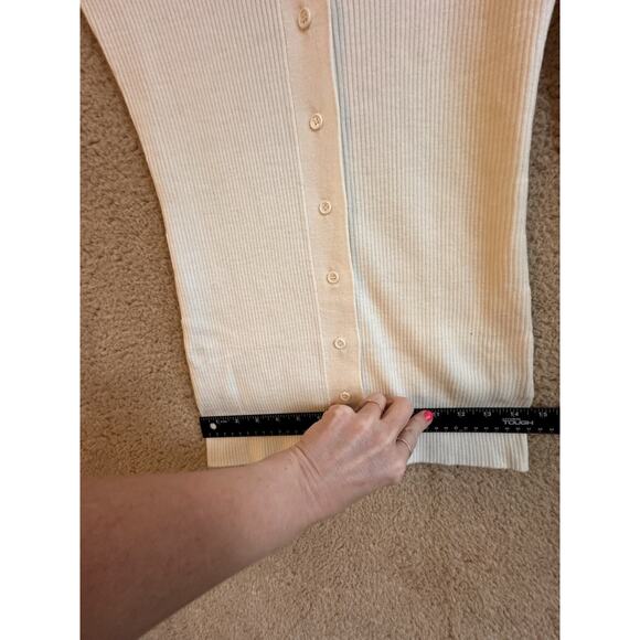 Thakoon‎ Merino Wool Ivory Button Up Turtleneck Cardigan Sz S Minimalist Preppy - Picture 16 of 16